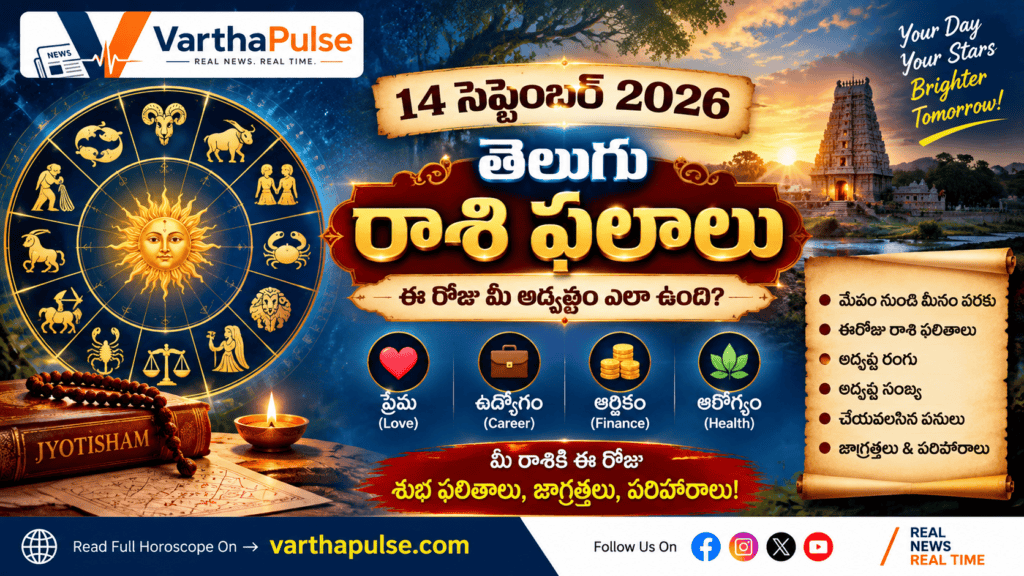 14 సెప్టెంబర్ 2026 రాశిఫలాలు వినాయక చవితి లక్ష్మీ పుష్కర యోగం